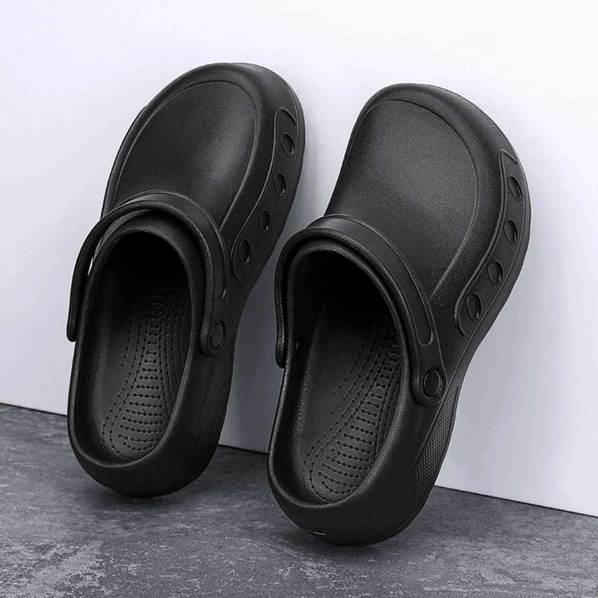 MEIAGDT Zoccoli da cuoco da uomo, scarpe antinfortunistiche antiscivolo, impermeabili e resistenti all'olio, cinghie regolabili, adatti per ristorante, cucina, lavori di infermieristica, zoccoli da