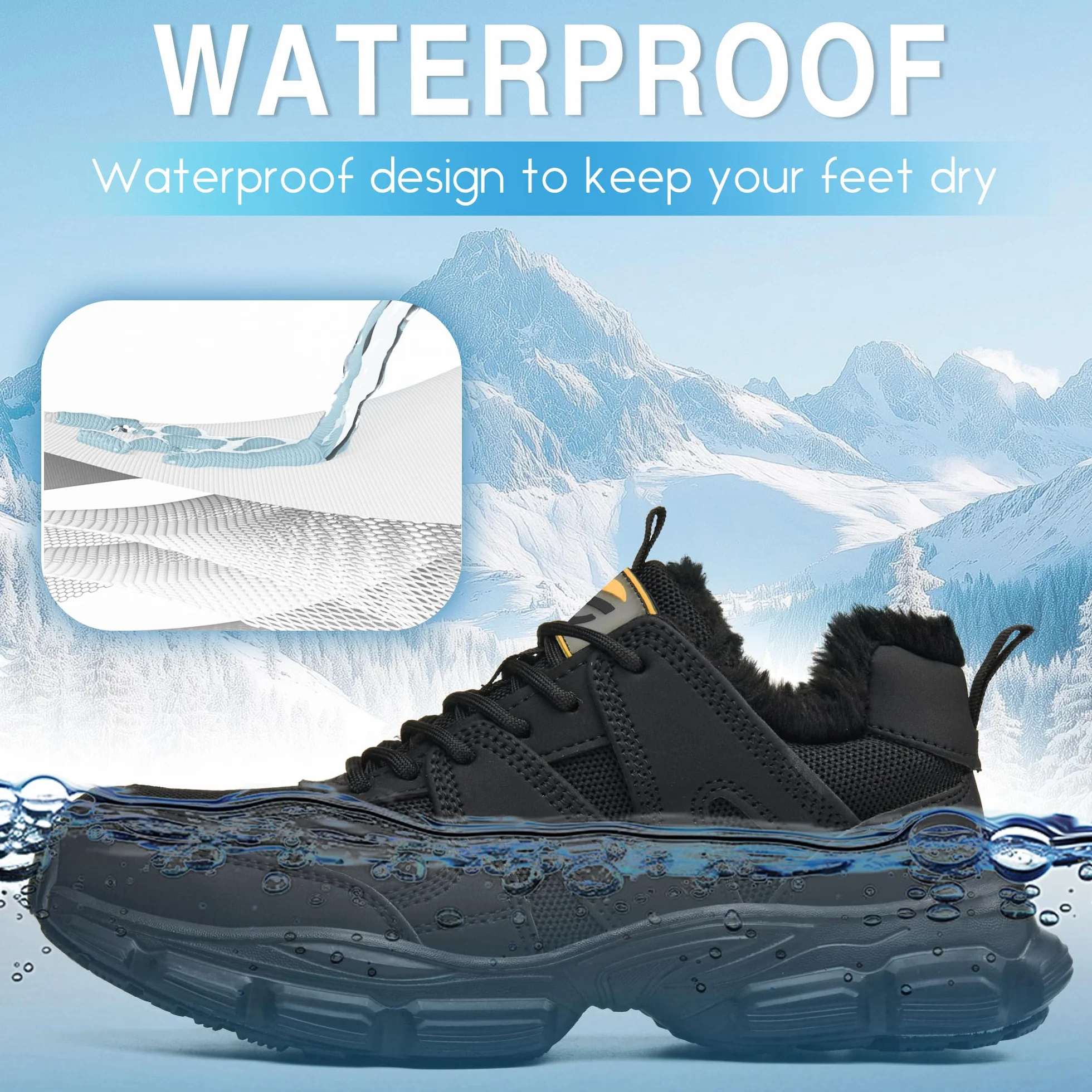 KOIFISH Scarpe Antinfortunistiche Donna Invernali Impermeabile Scarpe da Lavoro con Punta in Acciaio Comode Freddo Scarpe di Sicurezza