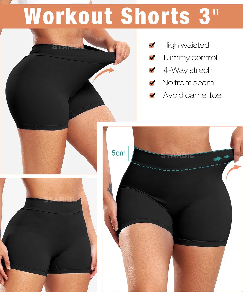 STARBILD Pantaloncini Donna Sportivi Scrunch, Leggins Corti Vita Alta Push Up, Booty Shorts Hot Pants per Palestra Fitness Yoga