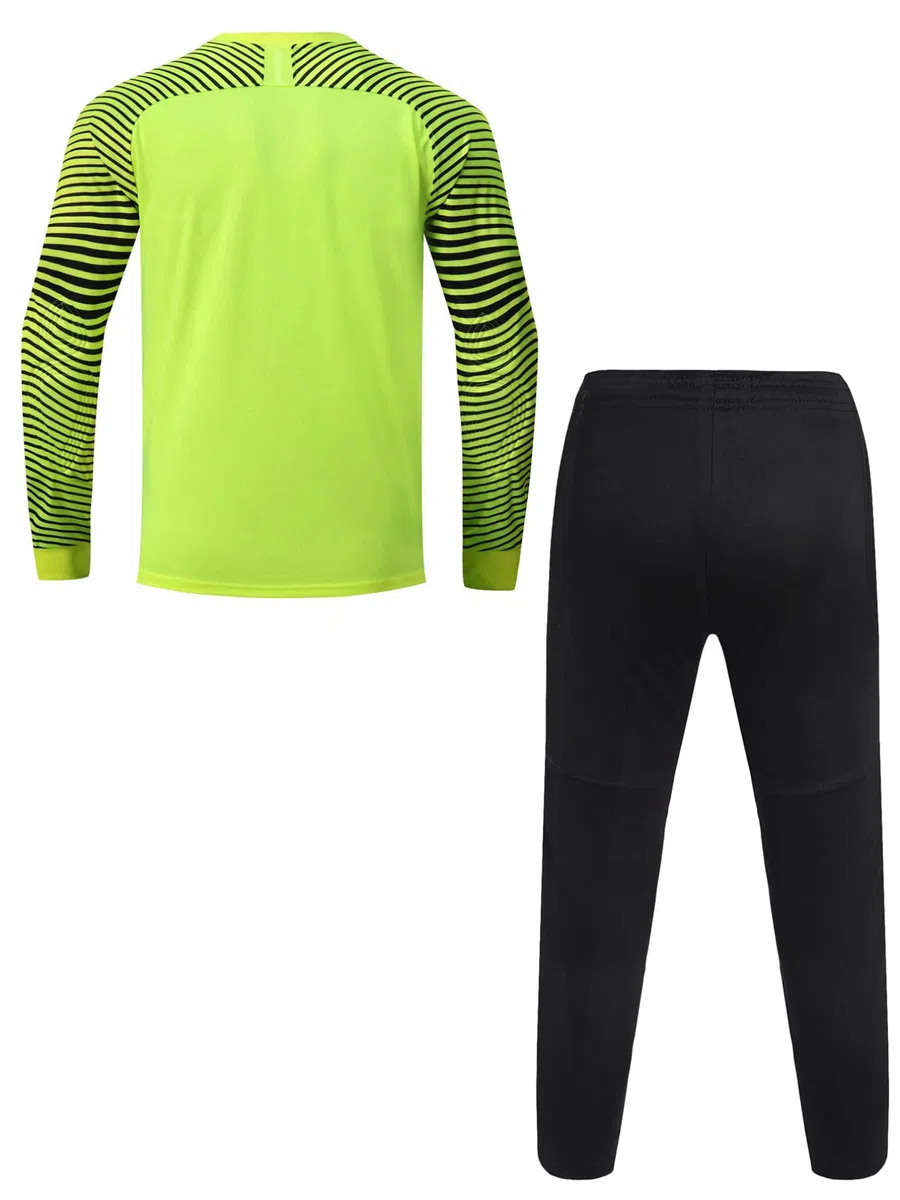 MSemis Maglia da Portiere per Bambino Ragazzo Set di Maglia da Portiere di Calcio Imbottita Goalkeeper Jersey Maglietta con Protezioni Pantaloni Sportivi Tracksuit Sweatsuit