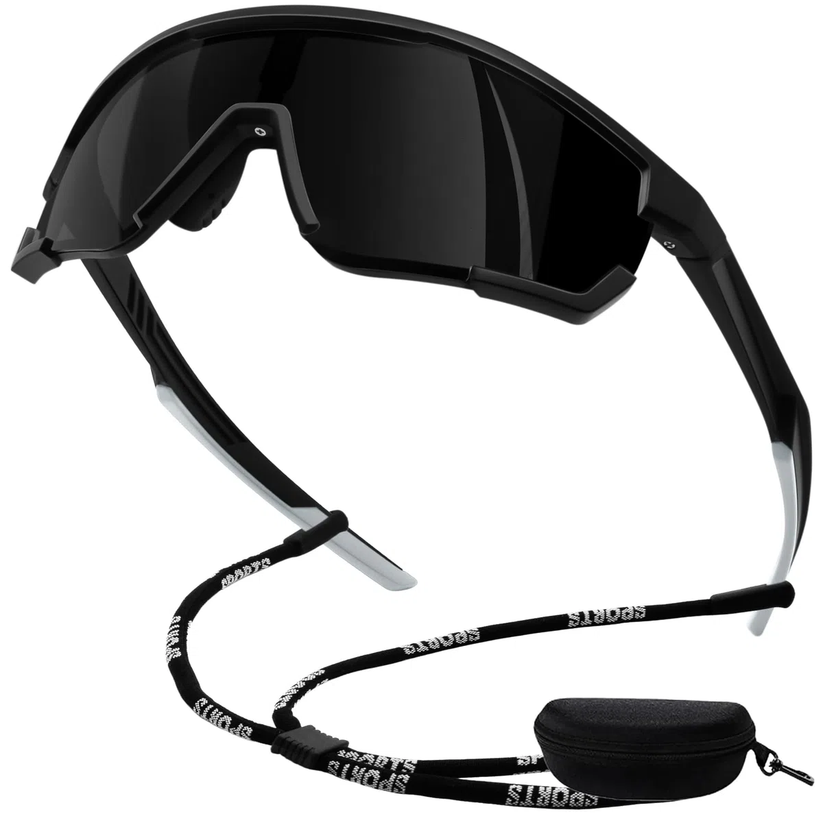 KANASTAL Ciclismo Occhiali da Sole Veloci Sportivi Polarizzati Uomo Donna UV400 Avvolgenti con Cordino mtb Cycling Sunglasses per Ciclista Corsa Moto