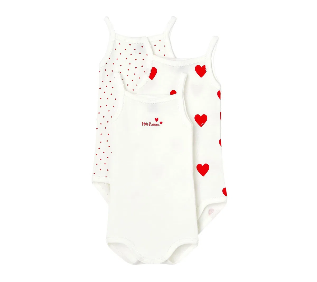 Petit Bateau A04ix Body con spalline Bimba 0-24 (Pacco da 3)