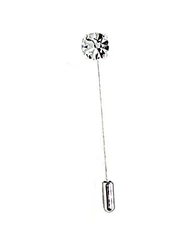 Spilla per Cravatta e Plastron Rotonda con Strass Cristalli spilli per Sposo da Ascot Made in Italy