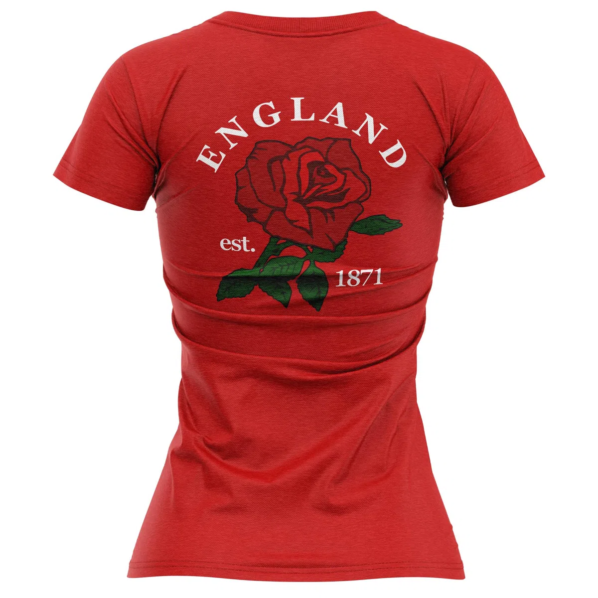 England - Maglietta da donna con logo inglese inglese 1871, motivo: rosa inglese