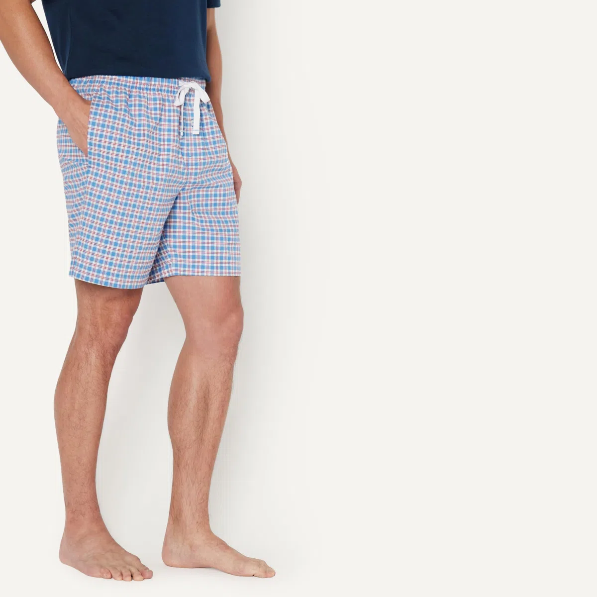 Amazon Essentials Pantaloncini del Pigiama da Casa in Popeline di Cotone Elasticizzato Uomo, Confezione de 2