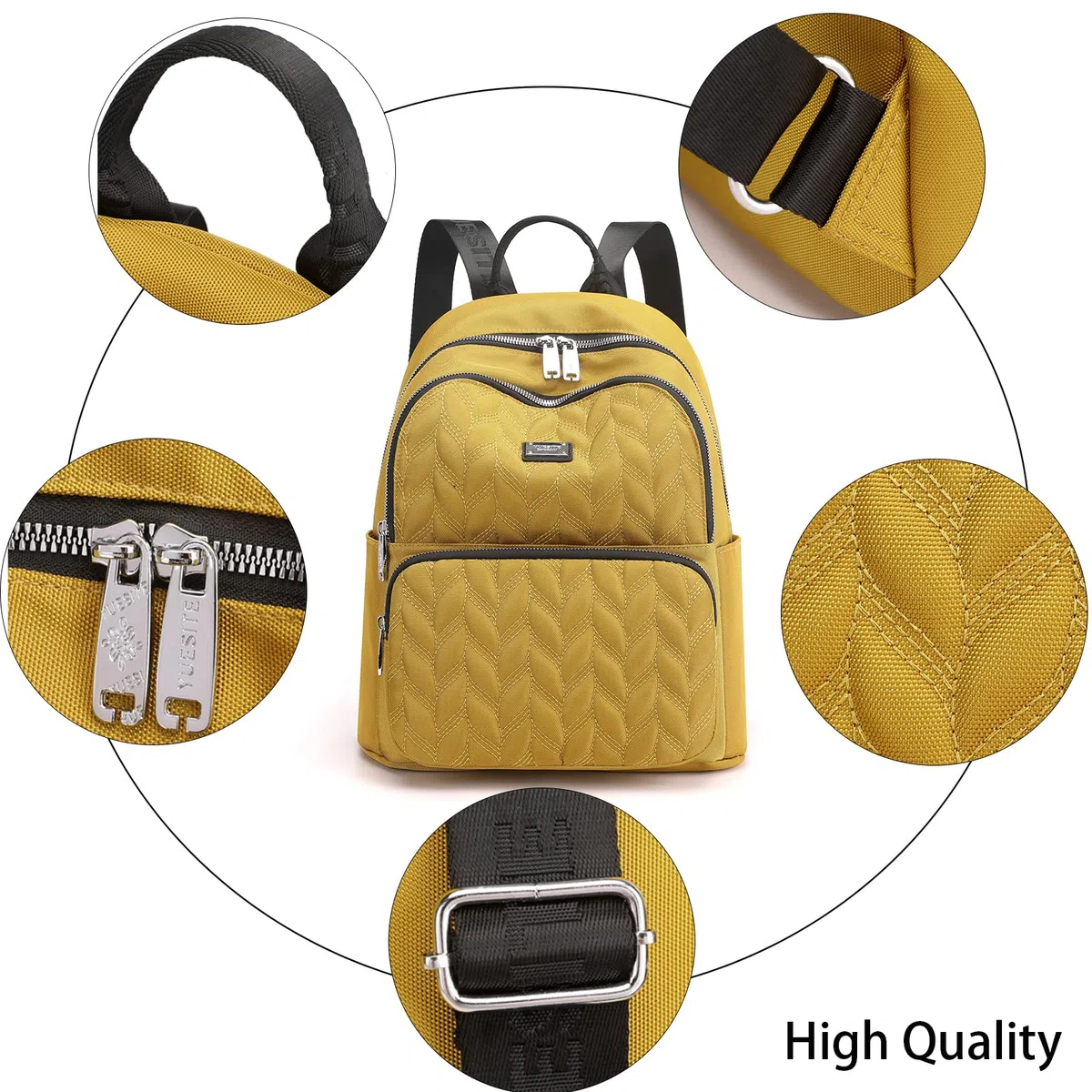 Zainetto Donna, Borsa Zaino Donna Antifurto Piccolo Borse Zaini Nylon Daypack Backpack Ragazza impermeabili per Scuola Viaggio Lavoro Uscire