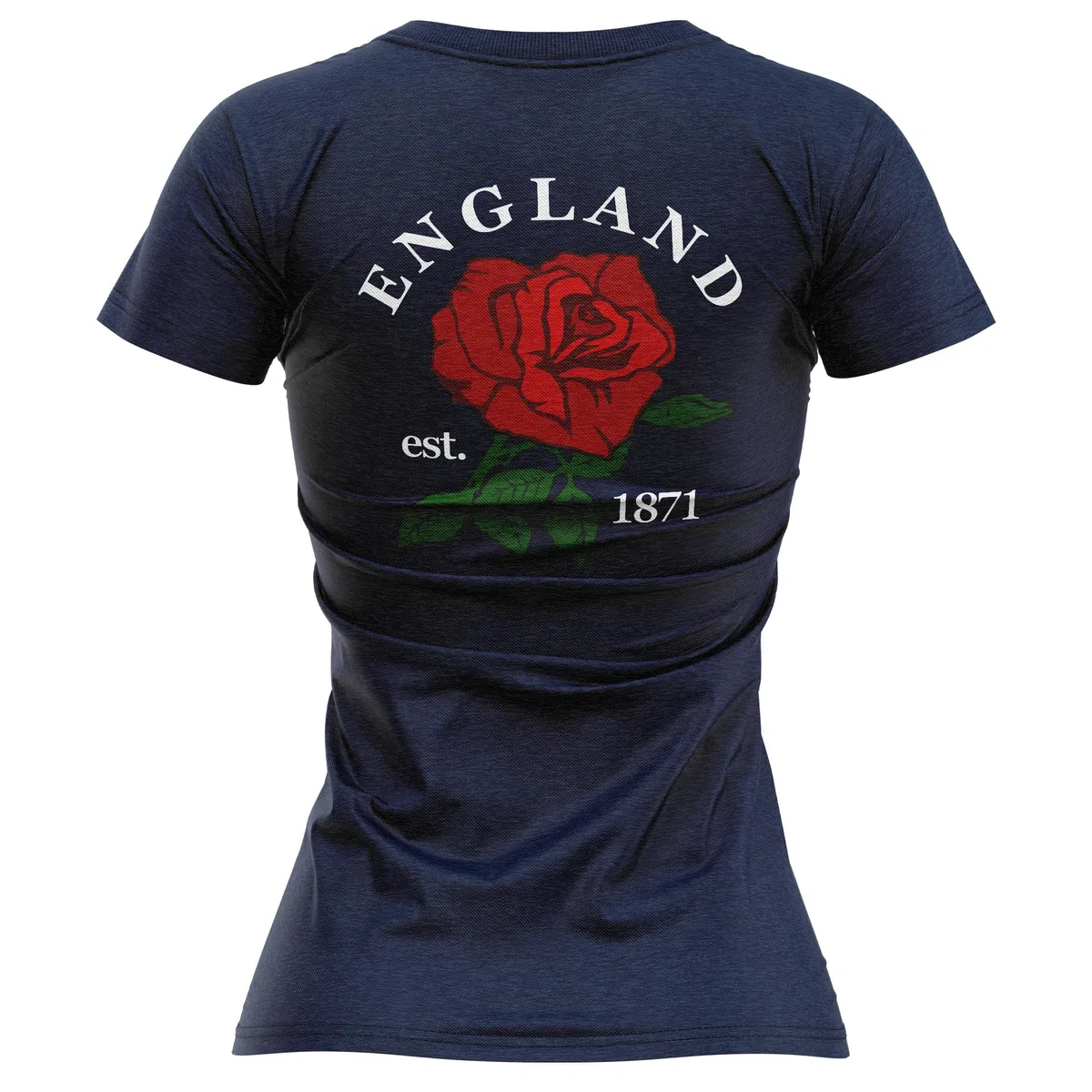 England - Maglietta da donna con logo inglese inglese 1871, motivo: rosa inglese