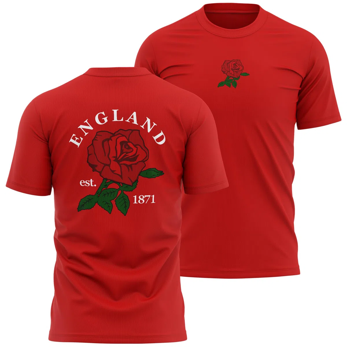England Supporters Rugby T Shirt Mens English 1871 England Rose Badge Tee