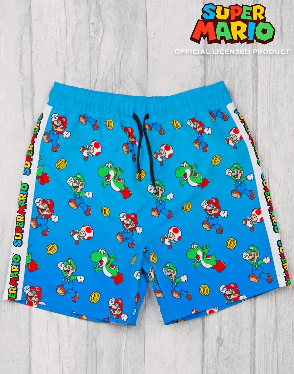 Super Mario Pantaloncini da Nuoto Boys Luigi Bambini Gamer Pantaloni per Bambini
