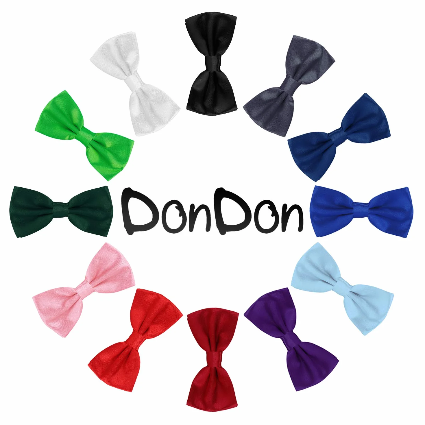 DonDon Set da 10 papillon da uomo 12 x 6 cm già legato e infinitamente regolabile