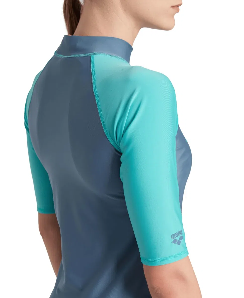 Arena Women's Arena Rash Vest S/S Graphic Rash Guard Shirt Donna (Pacco da 1)