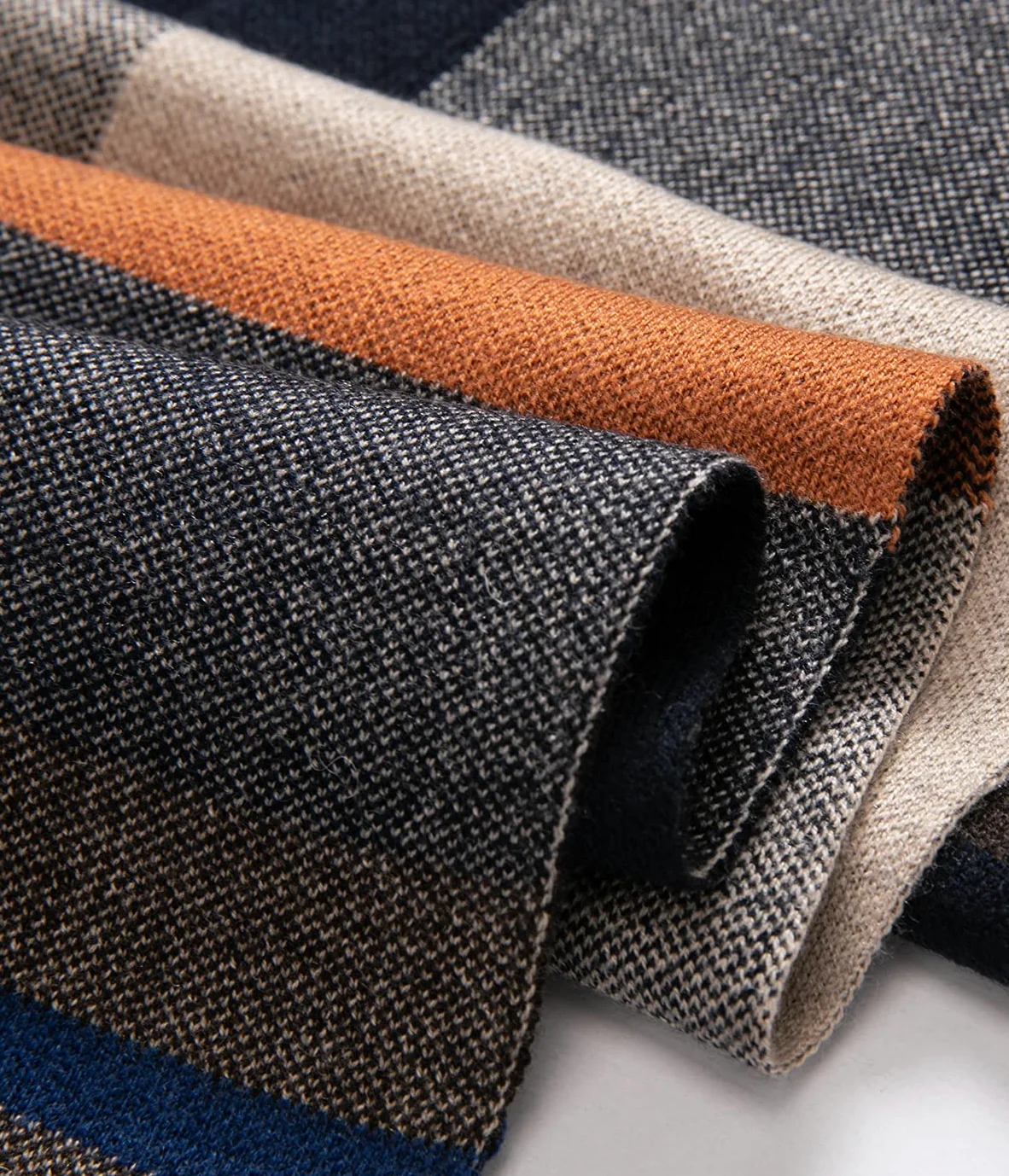 Villand Sciarpa Lavorata a Maglia Scozzese in Lana Merino Australiana per Uomo, Cravatte Calde e Morbide Invernali Scozzesi con Confezione Regalo, 30CM W x 180CM L
