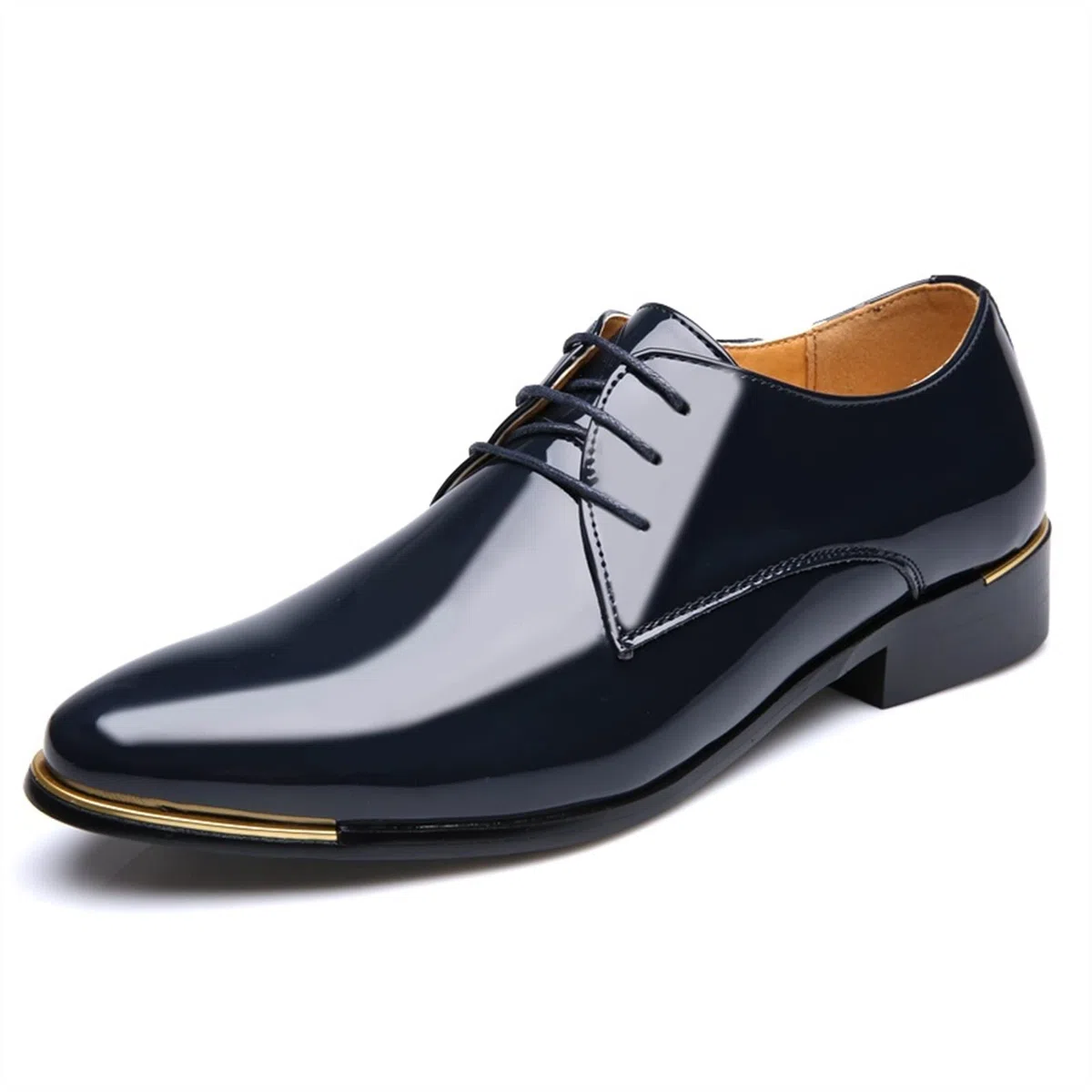Scarpe Oxford Uomo Scarpe Eleganti da Uomo for Uomo Scarpe Derby Stringate Lucide con Punta Arrotondata in Pelle Verniciata Antiscivolo Low Top Antiscivolo Prom