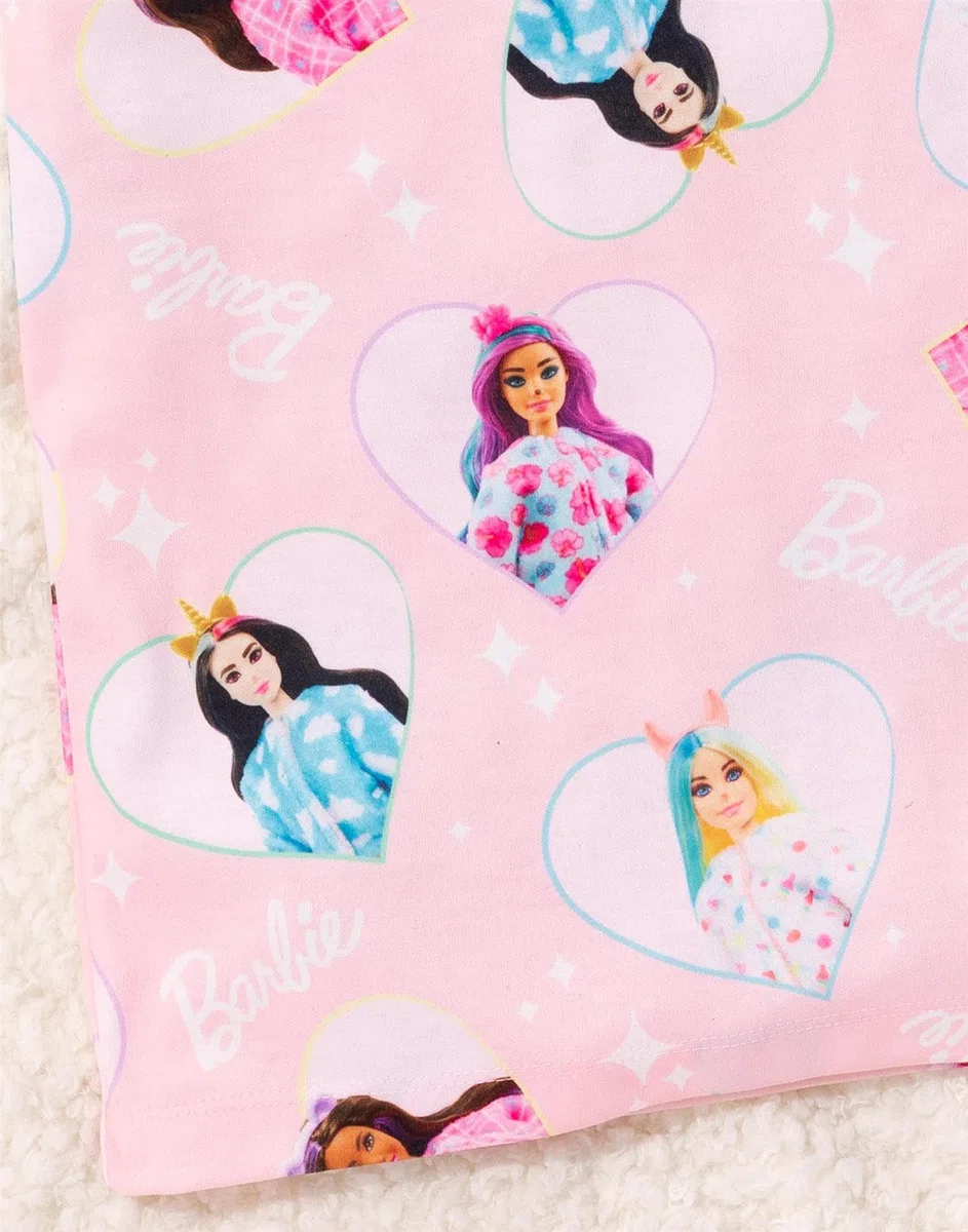 Barbie Bambina Camicia da Notte | Pigiama Manica Corta Kids Pink Doll Unicorn Abbigliamento Merchandising