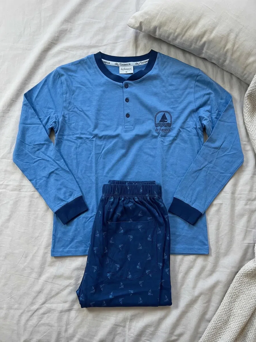o-day Defonseca Pigiama Uomo Cotone Leggero Lungo Primaverile M-XXL