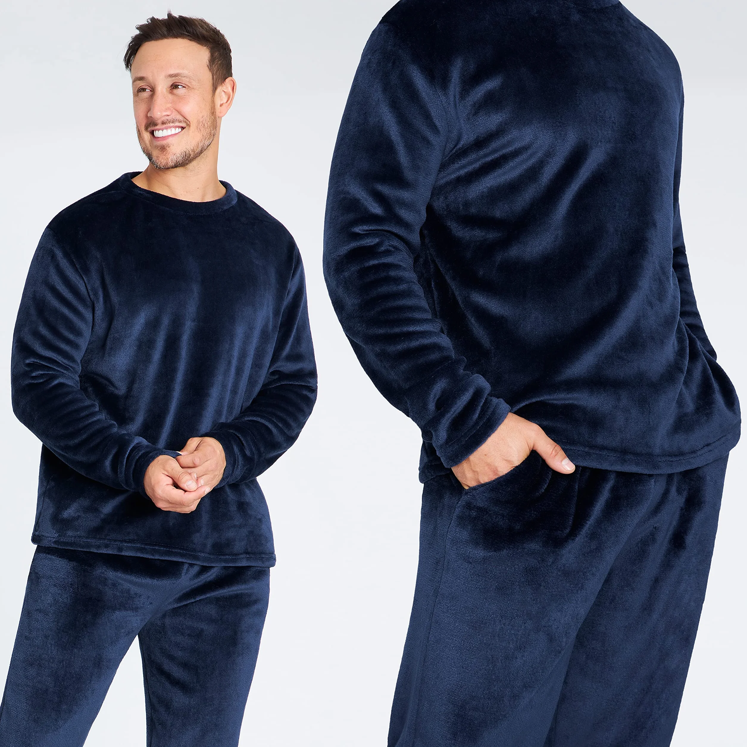 CityComfort Pigiama Uomo Set, 2 Pz Set Pile Abbigliamento da Casa - Regalo Uomo