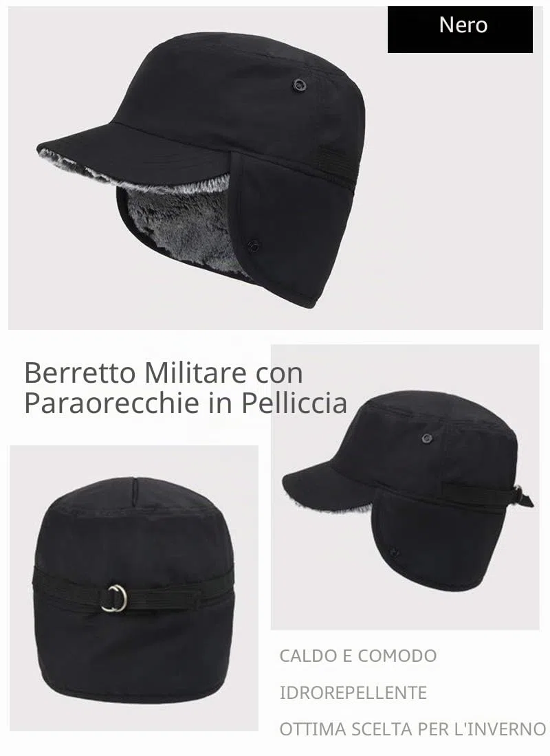 Gisdanchz Cappelli Invernali con Visiera e Paraorecchie - Foderato in Pelliccia Sintetica