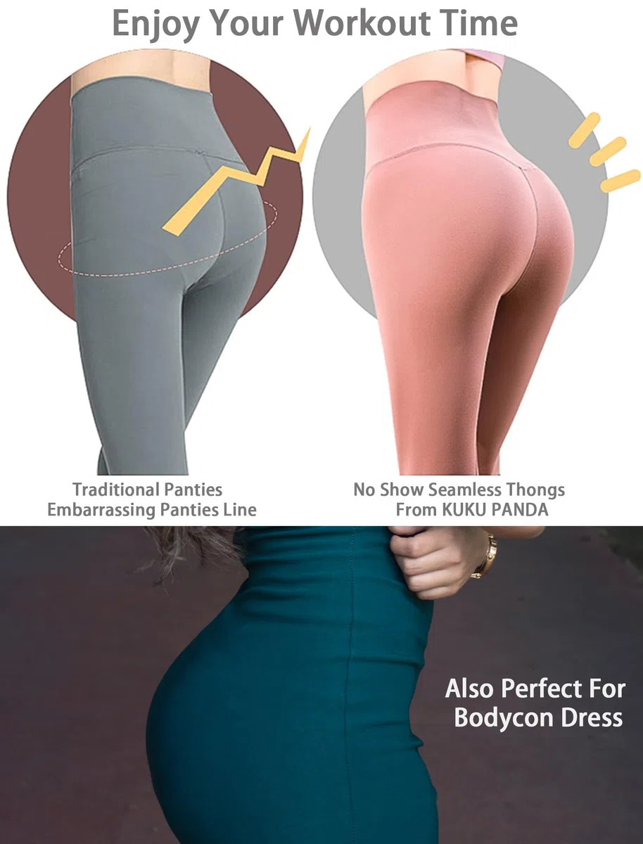 KUKU PANDA No Show Thongs for Women Ladies Comode mutandine premaman Intimo senza cuciture Set allenamento atletico Variety Pack