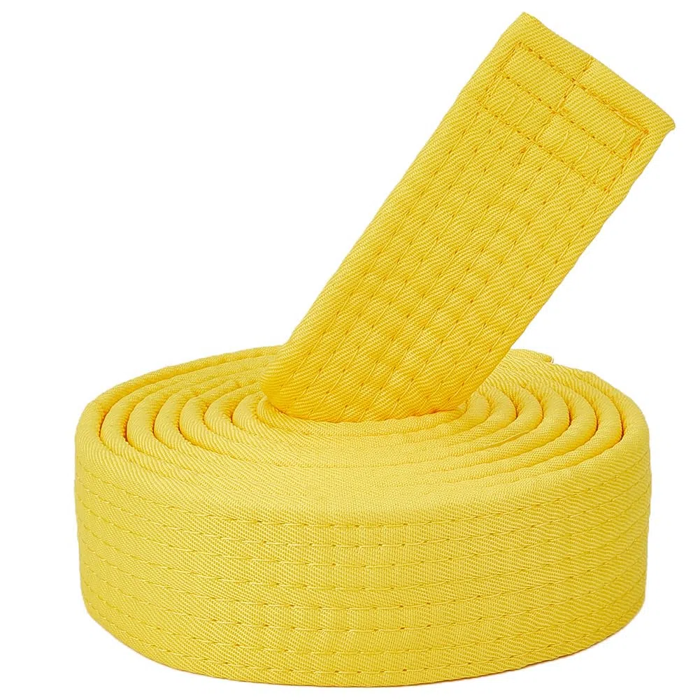 CREATCABIN Cintura Gialla Jiu Jitsu Cintura in Poliestere Arti Marziali Judo Jiu-Jitsu TKD Aikido Uniforme Grado Cintura Lunga Morbida Universale Cinture Taekwondo Uomo Donna Attrezzatura 220cm