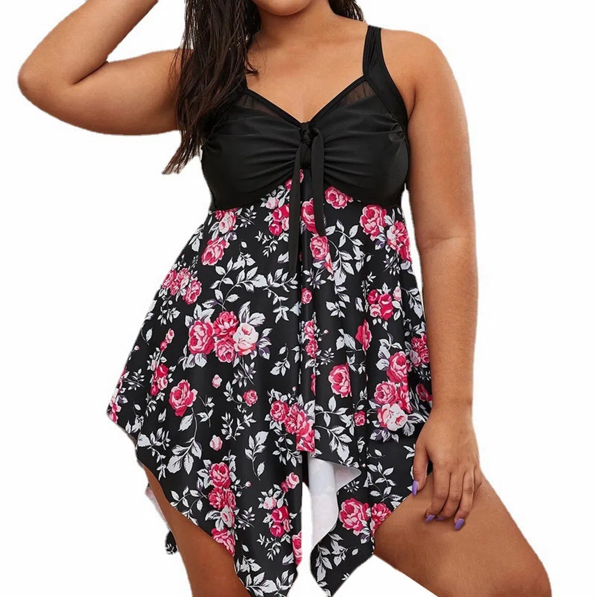 Tankini Lungo Donna Mare Contenitivo Curvy Costume Tankini Con Slip Da Bagno Sexy Scollo a V Controllo Pancia Costumi Bagno Due Pezzi Taglie Forti Modellante Push Up Swimwear Vestito Da Spiaggia