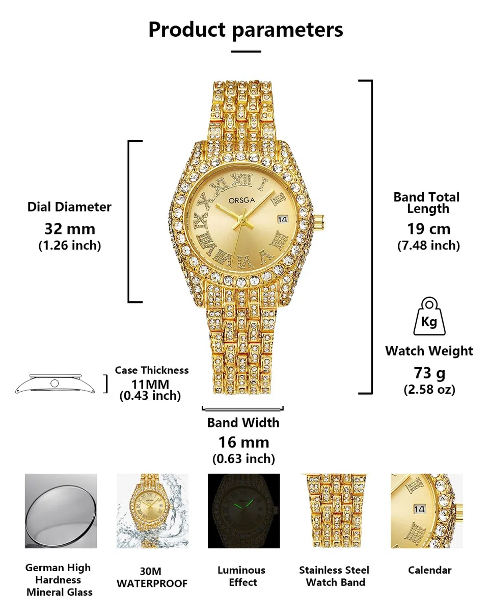 CIVO Orologio Donna Acciaio Inossidabile: Oro Argento Impermeabile Orologi con Calendario Luminosi - Analogico Affari Classico Set Regali per Eleganti Donna