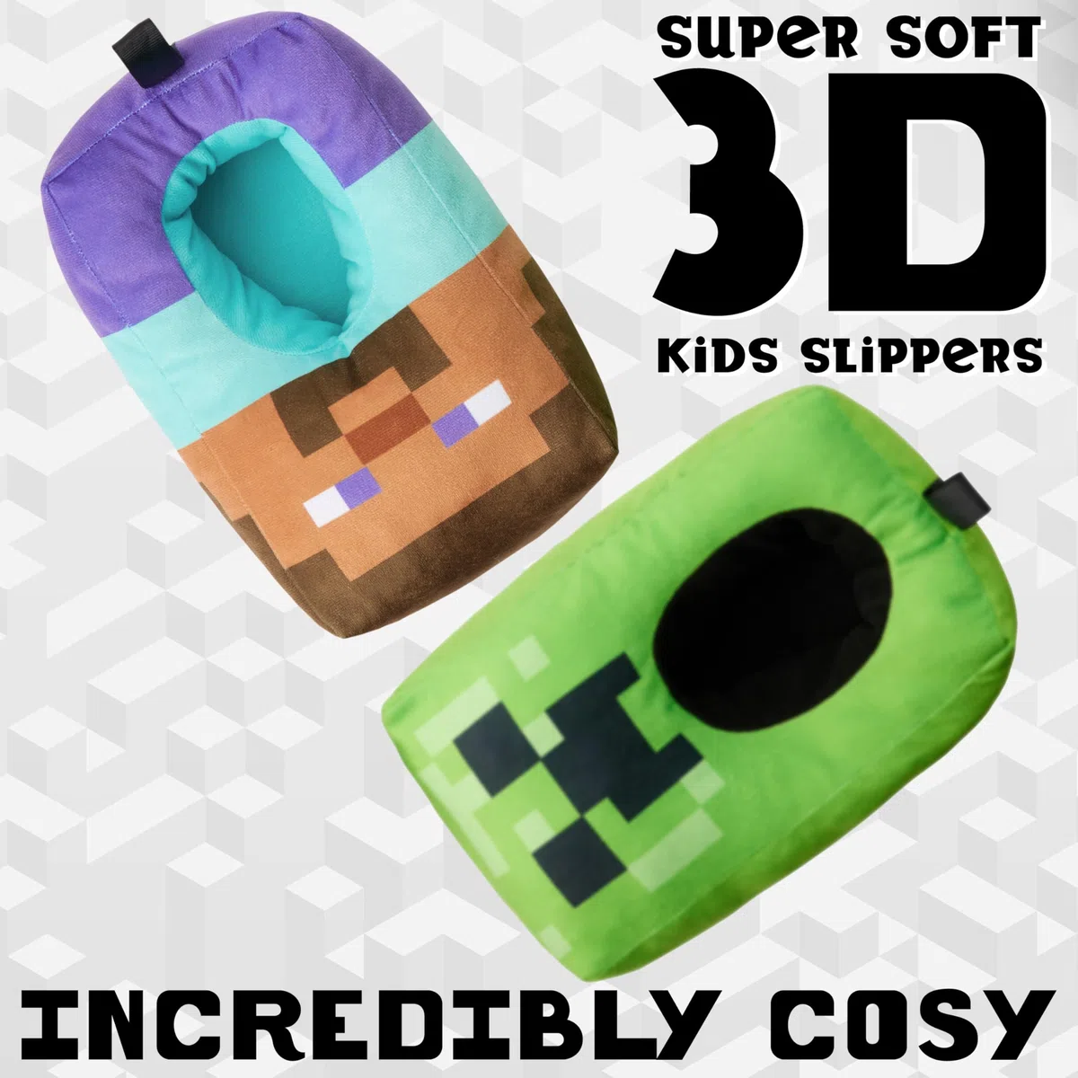 MINECRAFT Ciabatte Bambino, Accogliente Creeper Casa Scarpe - Regalo Ragazzo
