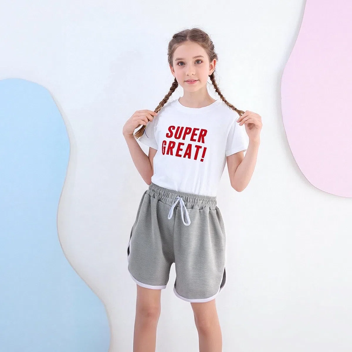 Pantaloncini sportivi da ragazza, estivi larghi 8-14 anni, pantaloncini sportivi colorati, per casual, spiaggia, scuola, confezione da 3