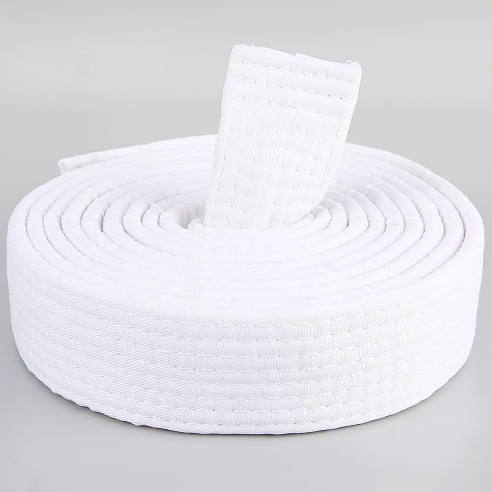 CREATCABIN Cinture Bianche Karate in Poliestere Arti Marziali Judo Jiu-Jitsu Brasiliano TKD Aikido Cintura Grado Uniforme Lunga e Morbida vestibilità Universale Cinture Taekwondo Adulti Uomo 300cm