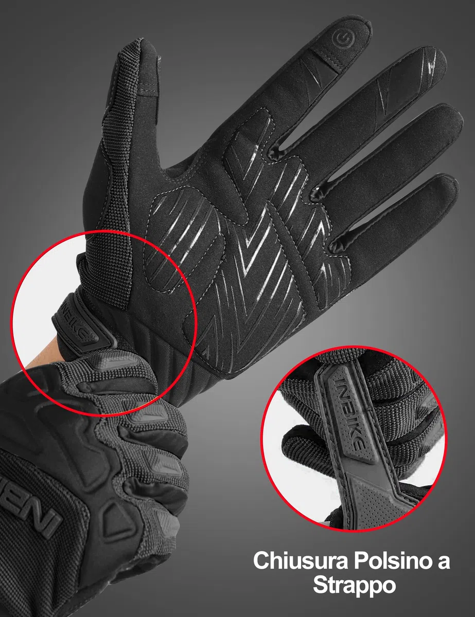 INBIKE Guanti MTB Guanti da Ciclismo in 5mm Eva Touchscreen Antiurto Antiscivolo Bici da Strada Moutain Bike per Uomo e Donna