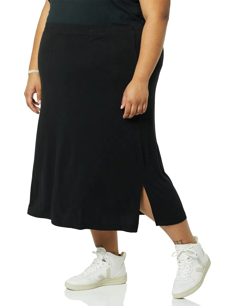 Amazon Essentials Donna Gonna Media in Maglia con Elastico in Vita (Taglie Forti Disponibili)