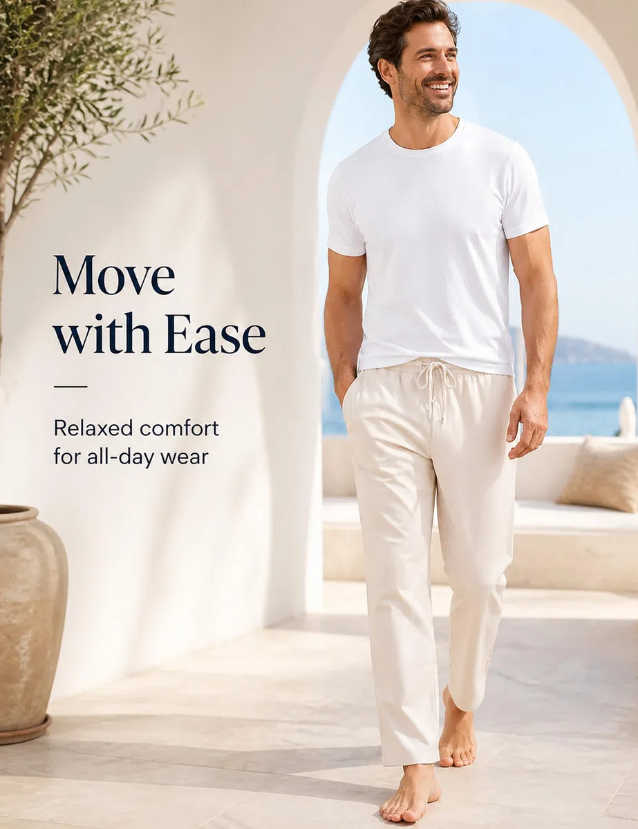 Sykooria Pantaloni Uomo Casual della Tuta con Coulisse a Gamba Dritta Sweatpants per Vacanze Jogging