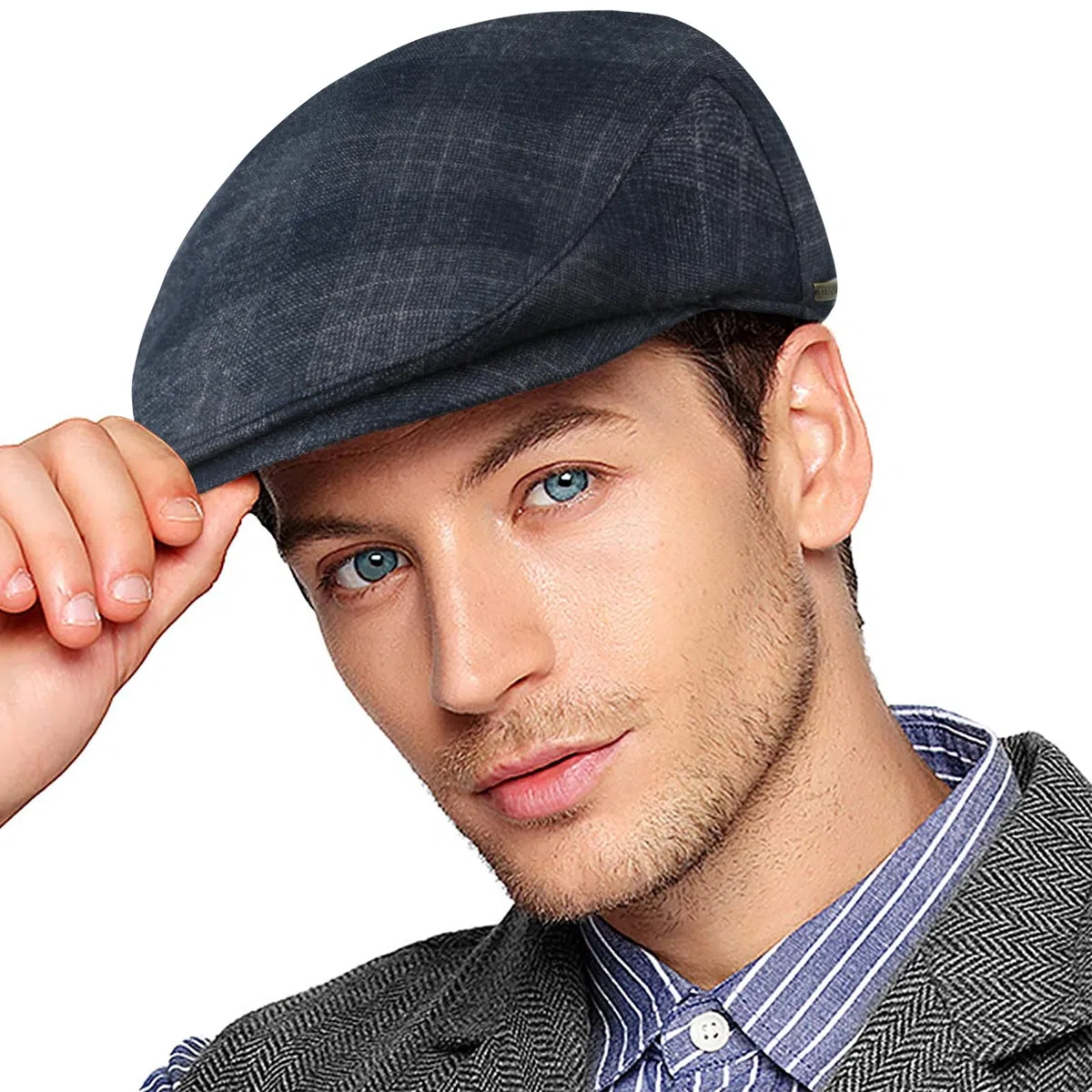 Berretto Piatto da Uomo Newsboy Berretto Baschi Scozzesi British Style Retro Coppola Cappello Strillone Paraorecchie Ivy Caps Invernale Auttuno
