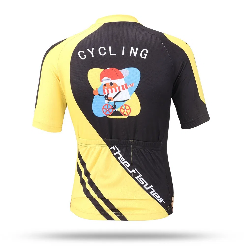 Set di Maglia Ciclismo per Bambino (Maglia Bici a Manica Corta + Pantaloncini con Imbottitura)