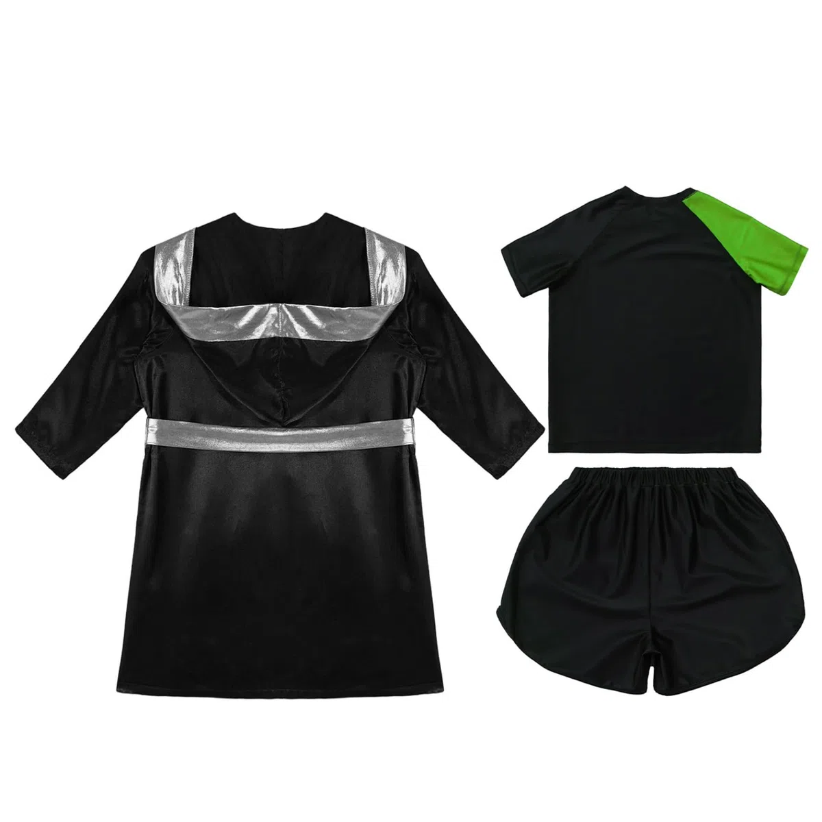 Bambini Ragazzo Completo Accappatoio Pantaloncini da Boxe E Tshirt Vestito con Cappuccio Kick Boxing Combattimento Muay Thai MMA Abbigliamento Sportivo