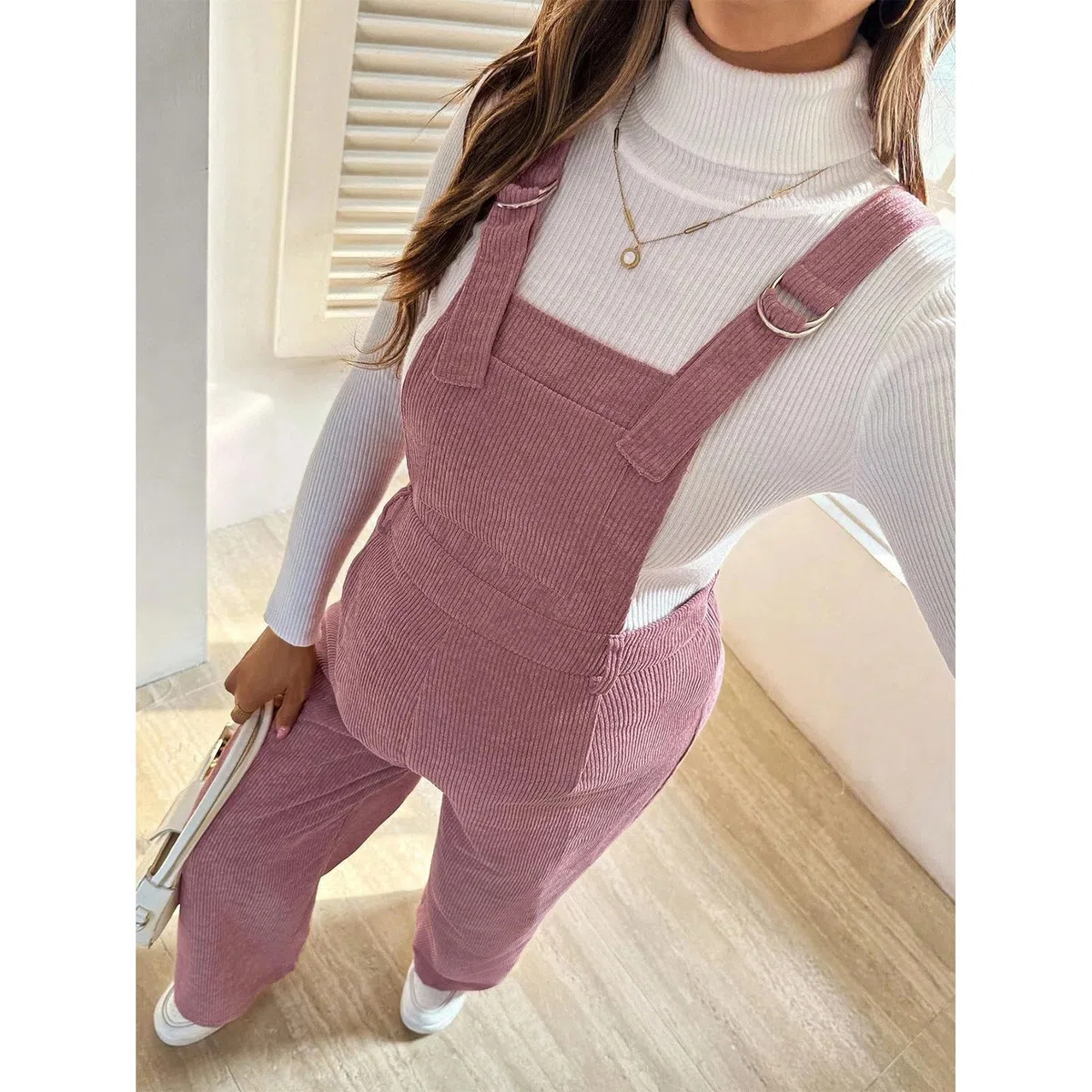 Tuta premaman in morbido velluto a coste, elastica e comoda, per l'inverno, gravidanza, alla moda e da indossare tutti i giorni, in velluto a coste