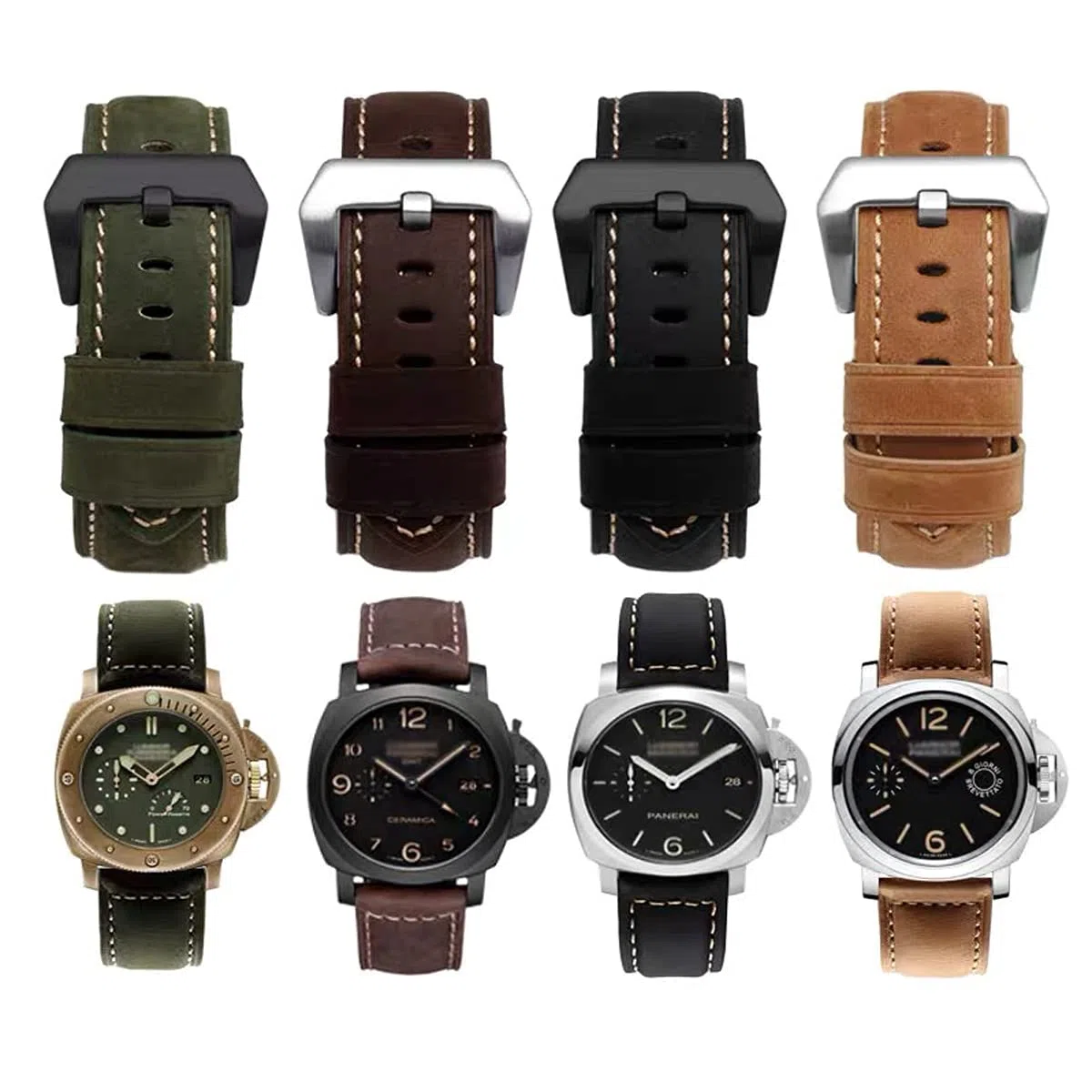 Cinturino per Orologio in Pelle Vintage Ricambio Uomo in Vera Morbido Impermeabile con Attrezzi 20mm 22mm 24mm 26mm per Panerai