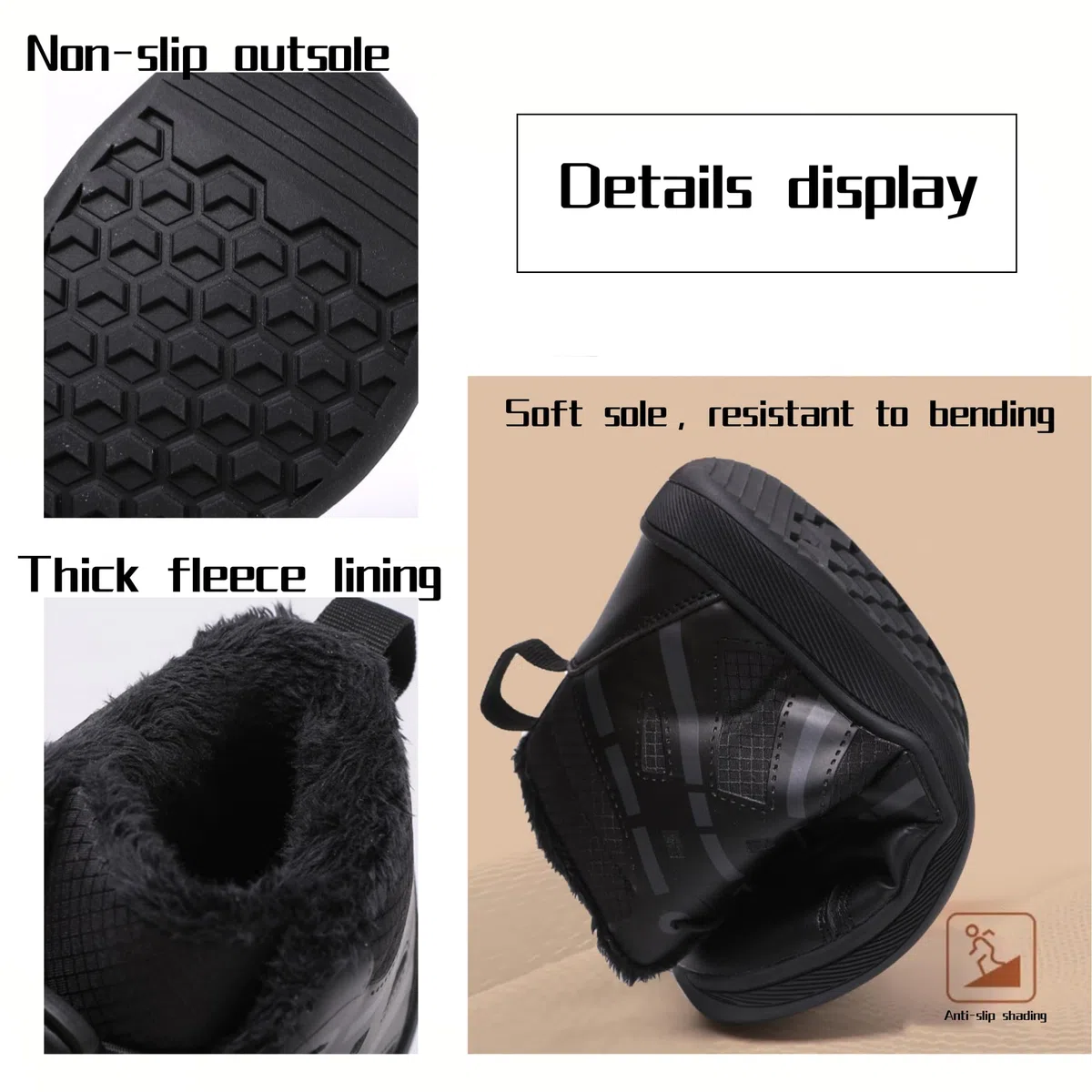 Scarpe Invernali Barefoot Ragazzi Ragazze Stivaletti Neve Bambini Antiscivolo Scarpe da Trekking Outdoor per Bambini con Imbottitura Calda Gr.28-38