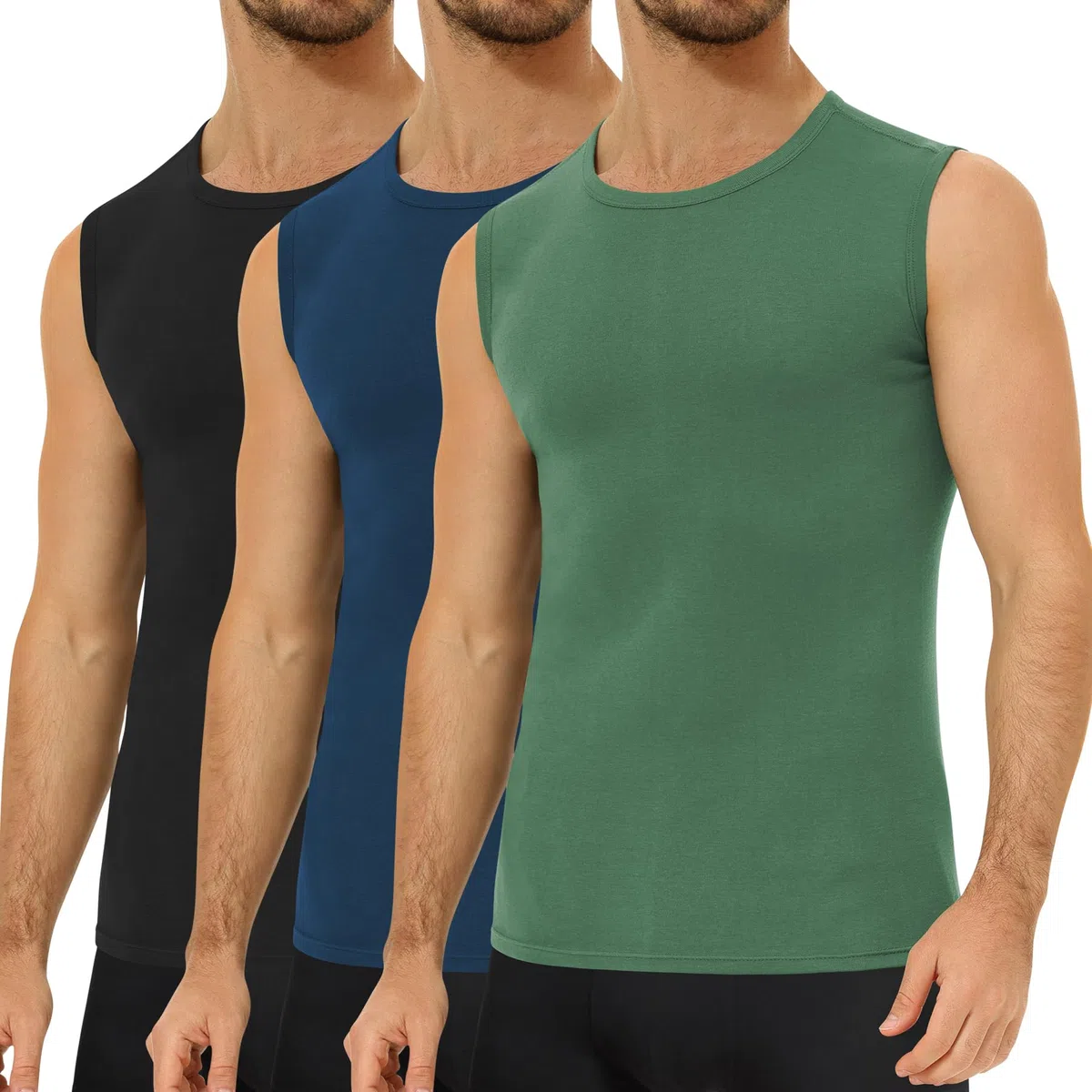 Falechay Pacco da 3 Canottiera Uomo 100% Cotone Canotta