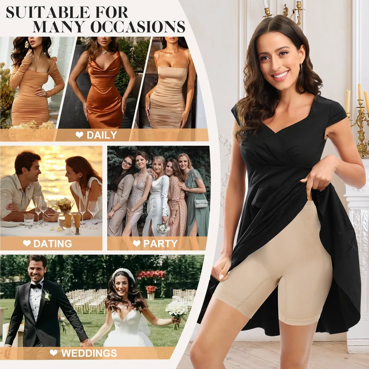Guaina Contenitiva Donna Vita Alta Elasticizzata Senza Cuciture Modellante Pancia Piatta Mutande Contenitive Donna con Antiscivolo Shapewear Post Parto