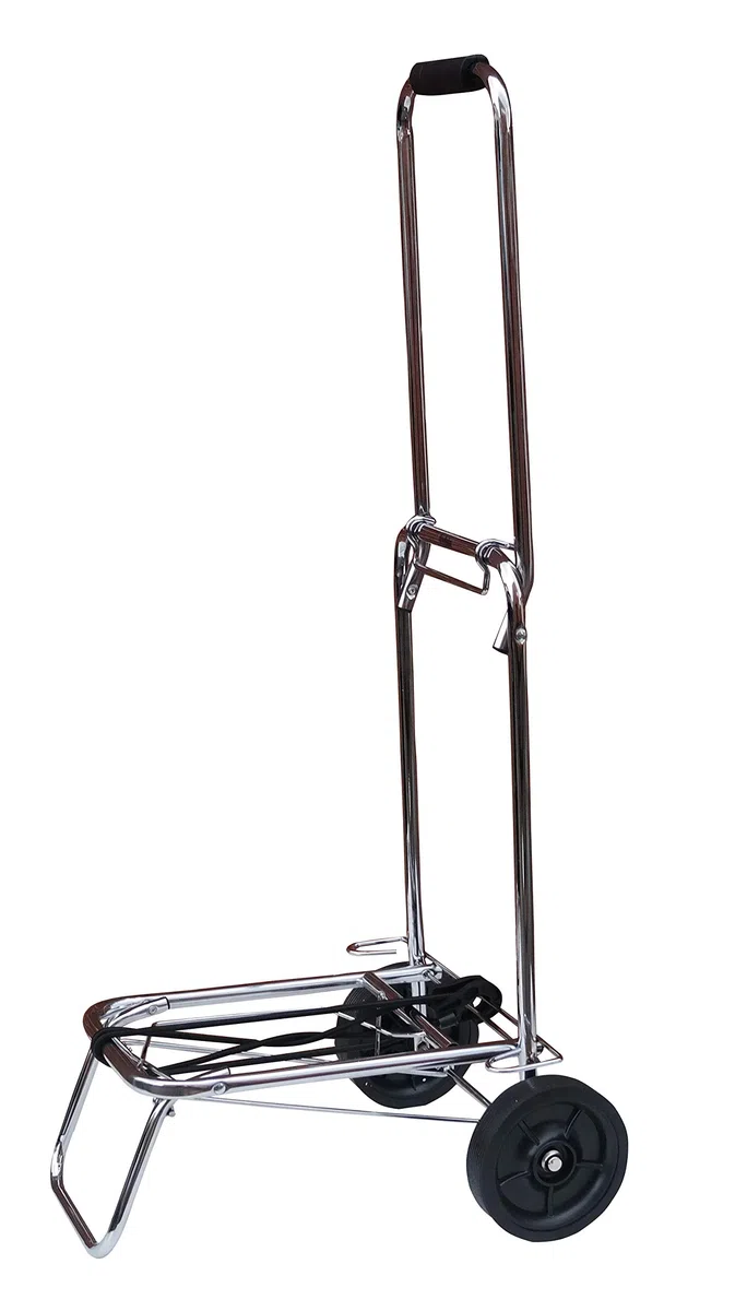 Acclaim Chrome Pieghevole Pieghevole Ciotole in Metallo Borsa Bagagli Carrello Carrello Carrello Maniglia Pieghevole Altezza 39"