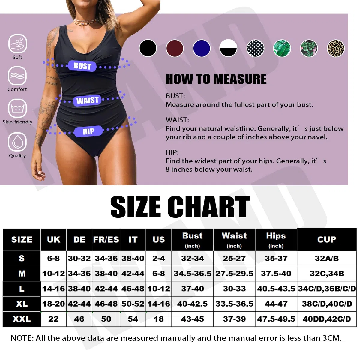 Costume Intero Donna da Contenitivo Push Up a Vita Alta Costumi con Scollo a V da Bagno Donna Beachwear dello Swimwear Imbottito