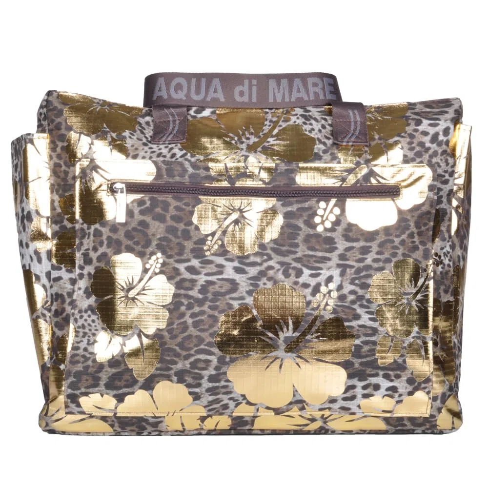 BORSA MARE QUADRATA MACULATA IBISCUS 100% PL AQUA DI MARE