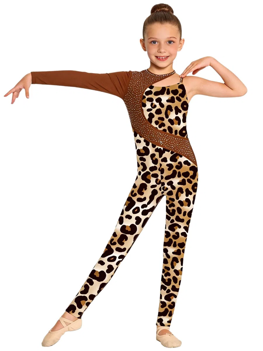 Tuta Intera da Ginnastica Artistica Bambina Body Danza Classica Moterna Monospalla Leotards Body da Pattinaggio Artistico Bodysuit Tutina Elegante