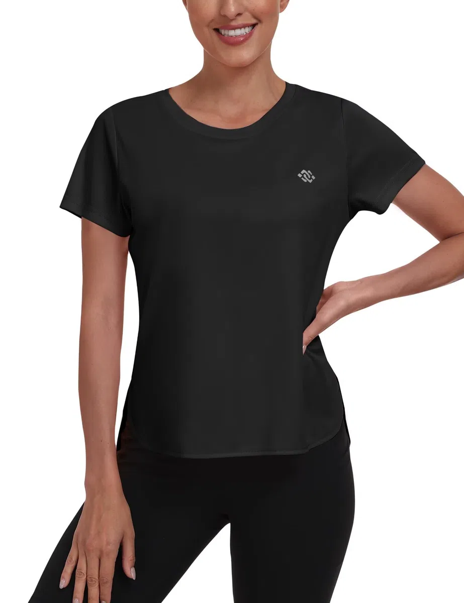 MoFiz Rash Guard da Donna Camicia da Nuoto a Maniche Corte con Protezione Solare UPF 50+ Quick Dry Nuoto Surf Allenamento Sun Tee Shirt