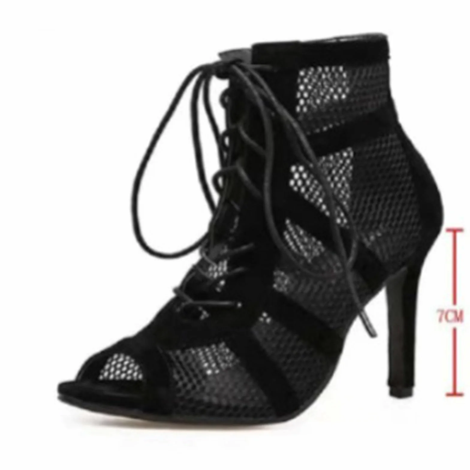 Tacchi Heels Dance Scarpe da Ballo Donna con Tacco in Rete Eleganti Heels Dance Bootie Decollete Scarpe con Tacco Donna con Lacci 7/10 cm per Partito Danza Performance