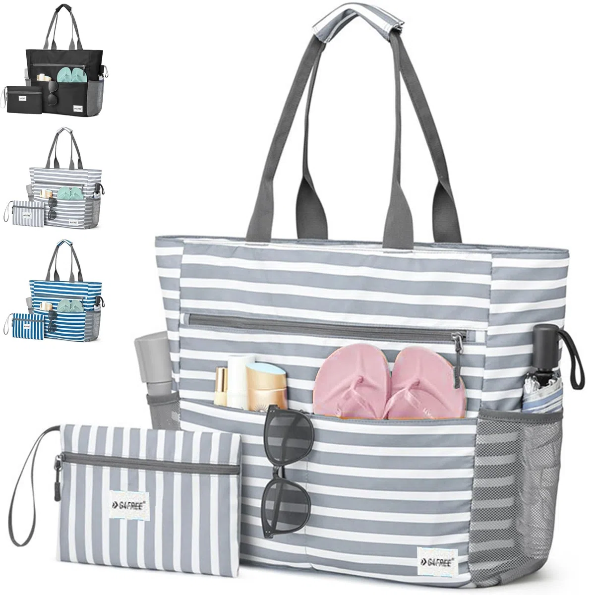 Borsa Mare Donna, Grande e Piccola da Spiaggia, Borsa Spiaggia Donna Impermeabile per Viaggio, Vacanza, Piscina, Shopping e Uso Quotidiano