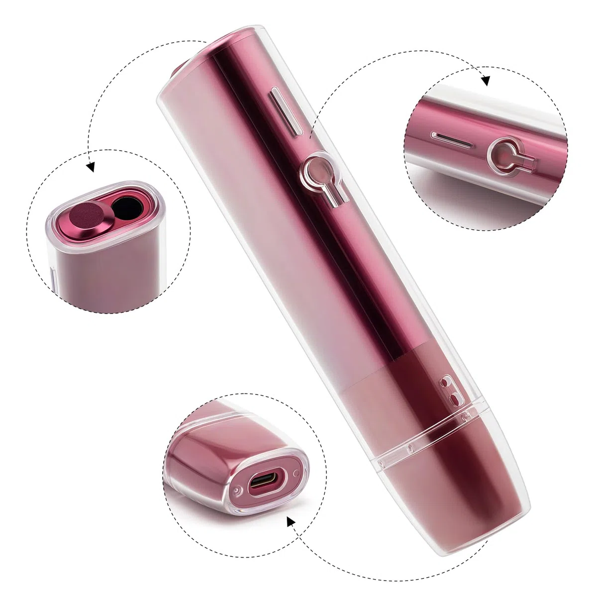 Custodia protettiva con cover rigida in PC + cordino per iqos iluma one/ILUMA i one (Trasparente)