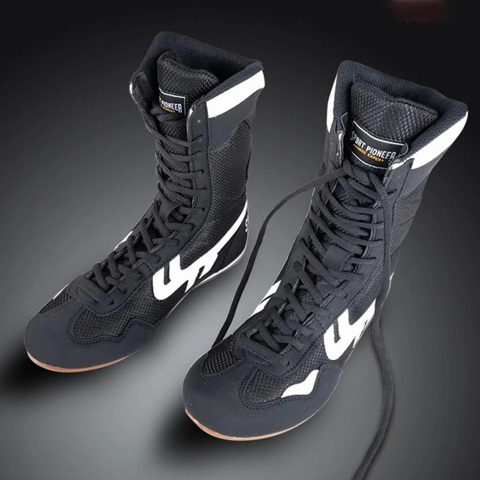 Scarpe da boxe High Top Training Wrestling Scarpe Stivali Lunghi Scarpe da Boxe Gara Formazione Sneaker Uomo 9