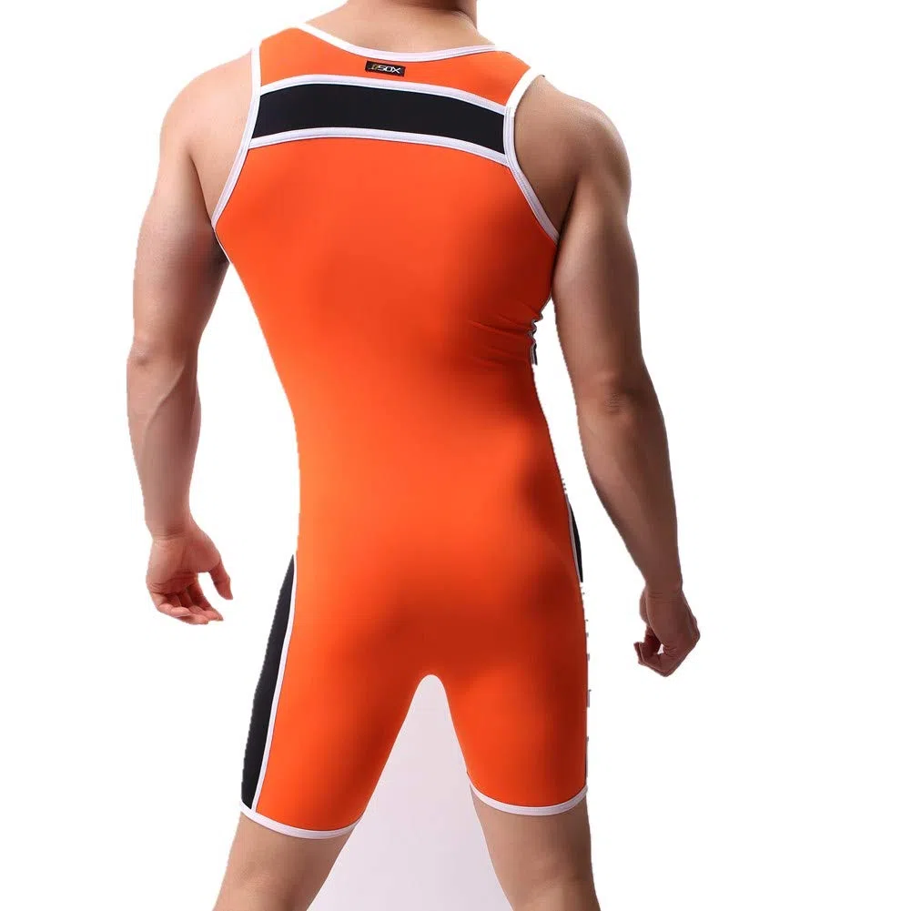 CSMARTE, Body da uomo con bretelle, da wrestling o come costume da bagno
