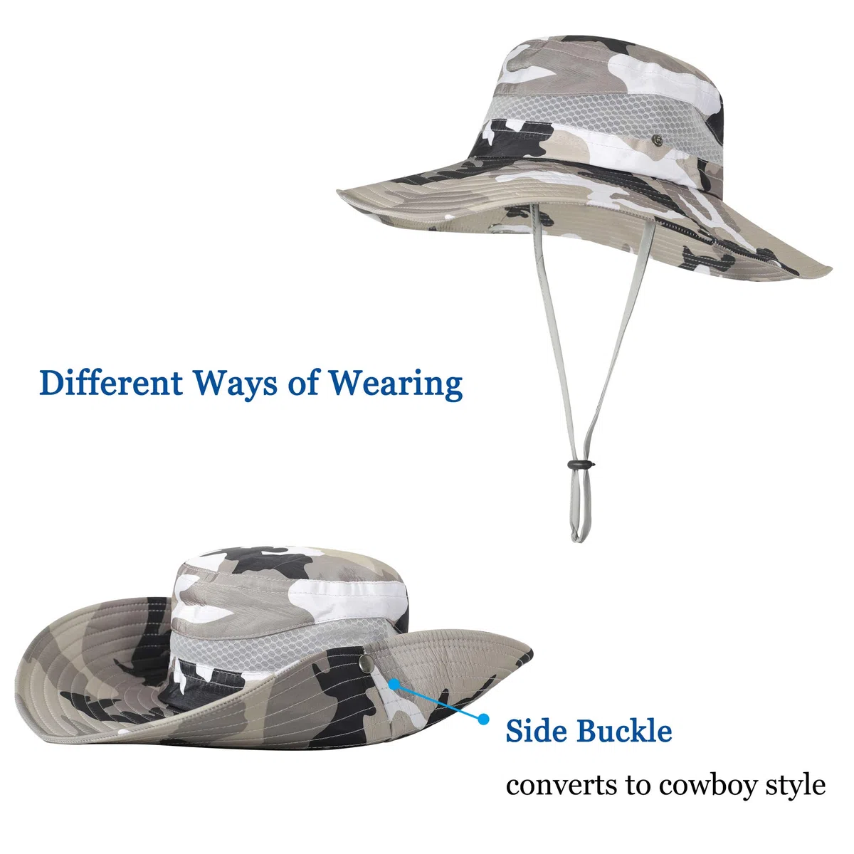 ZLYC Uomo Estate Camuffare Cappello da Sole Cappello da Boonie Cappello Safari
